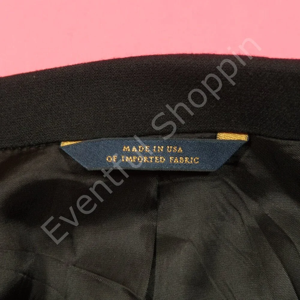 Brooks Brothers Suit Mens 46 Tall Black Flannel Wool Half Lined Bespoke - Picture 8 of 15